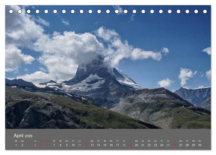 Produktbild: Wallis. Perle der Schweiz (Tischkalender 2026 DIN A5 quer), CALVENDO Monatskalender