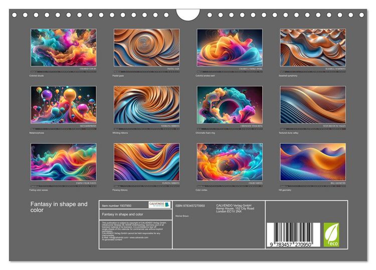Produktbild: Fantasy in shape and color (Wall Calendar 2026 DIN A4 landscape), CALVENDO 12 Month Wall Calendar