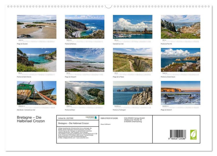 Produktbild: Bretagne &ndash; Die Halbinsel Crozon (hochwertiger Premium Wandkalender 2026 DIN A2 quer), Kunstdruck in Hochglanz