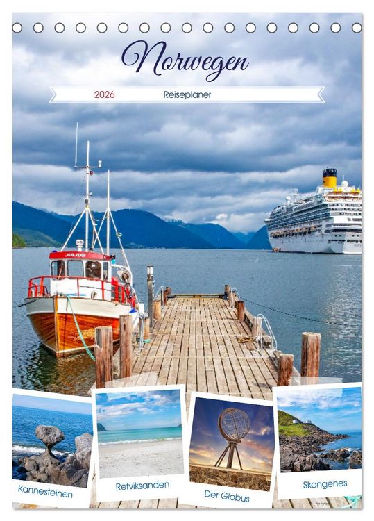 Produktbild: Norwegen - Reiseplaner (Tischkalender 2026 DIN A5 hoch), CALVENDO Monatskalender