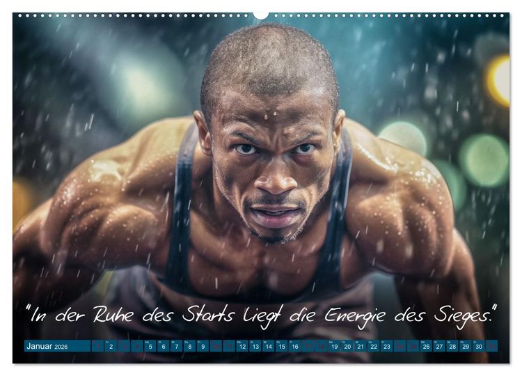 Produktbild: Motivation in Bewegung - Ein Jahr voller sportlicher Energie (Wandkalender 2026 DIN A2 quer), CALVENDO Monatskalender