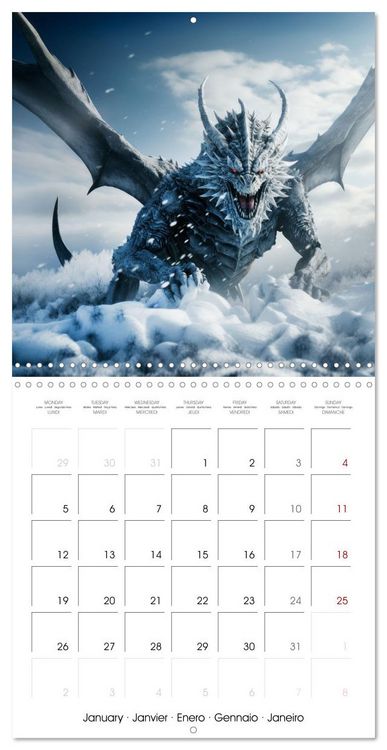 Produktbild: DRAGONS Wings of Power (Wall Calendar 2026 12 &times; 12 Inch) CALVENDO 12 Month Wall Calendar