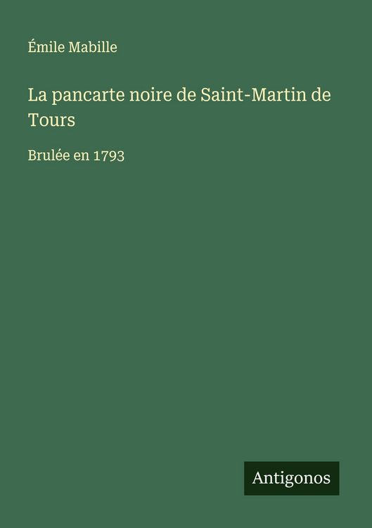 Produktbild: La pancarte noire de Saint-Martin de Tours