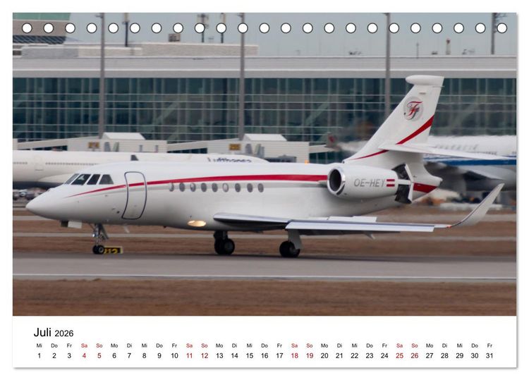 Produktbild: Die Welt der Privatjets (Tischkalender 2026 DIN A5 quer), CALVENDO Monatskalender