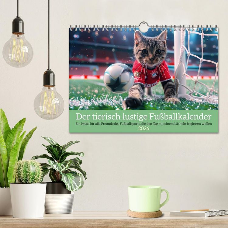 Produktbild: Der tierisch lustige Fu&szlig;ballkalender (Wandkalender 2026 DIN A4 quer), CALVENDO Monatskalender