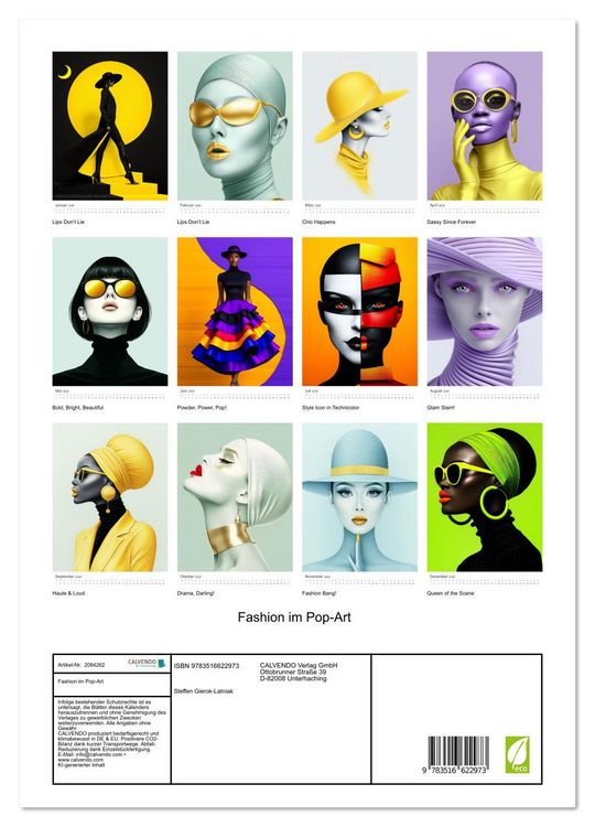 Produktbild: Fashion im Pop-Art (hochwertiger Premium Wandkalender 2026 DIN A2 hoch), Kunstdruck in Hochglanz