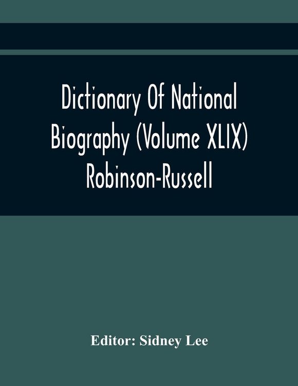 Produktbild: Dictionary Of National Biography (Volume Xlix) Robinson-Russell