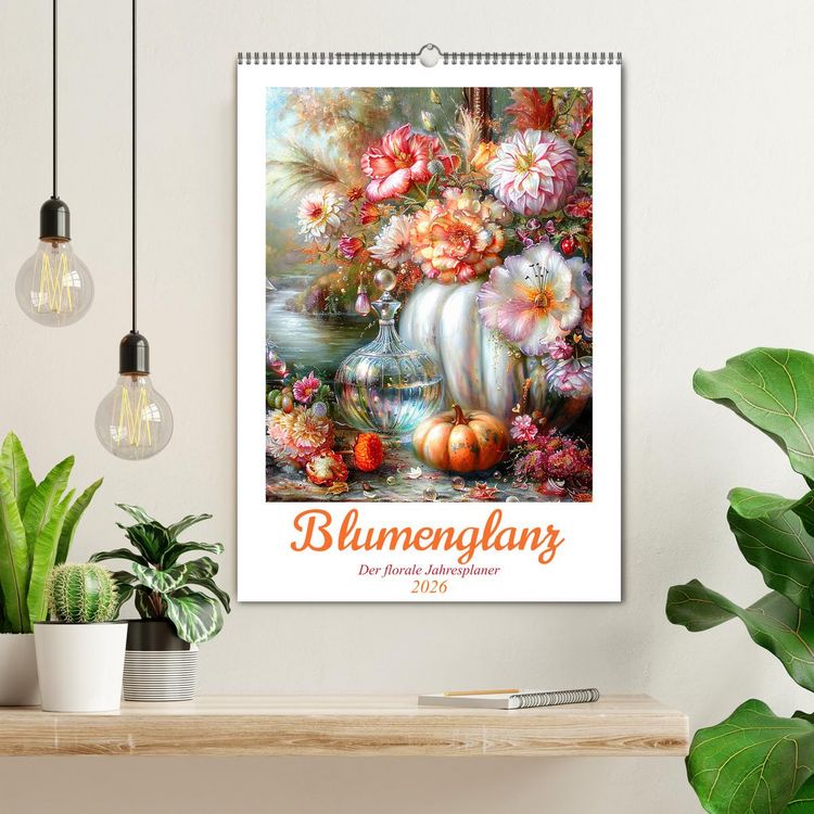 Produktbild: Blumenglanz (Wandkalender 2026 DIN A2 hoch), CALVENDO Monatskalender
