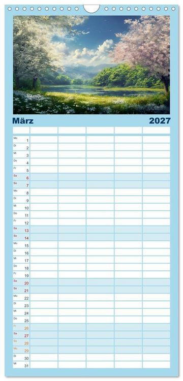Produktbild: Familienplaner 2027 - Anime - Welten: Eine Reise durch vertr&auml;umte Welten mit 5 Spalten (Wandkalender, 21 x 45 cm) CALVENDO
