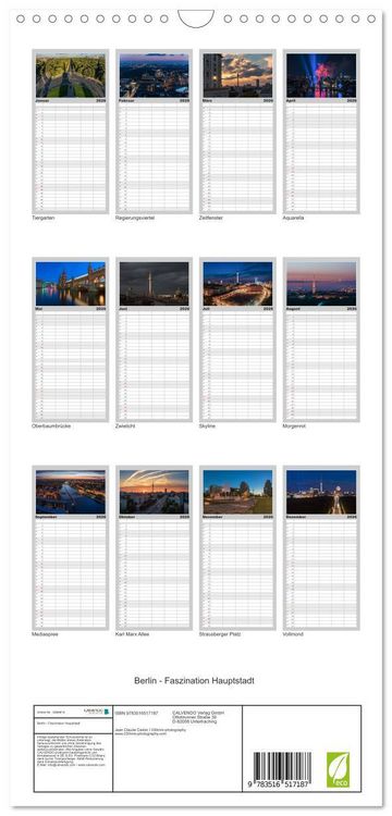Produktbild: Familienplaner 2026 - Berlin - Faszination Hauptstadt mit 5 Spalten (Wandkalender, 21 x 45 cm) CALVENDO