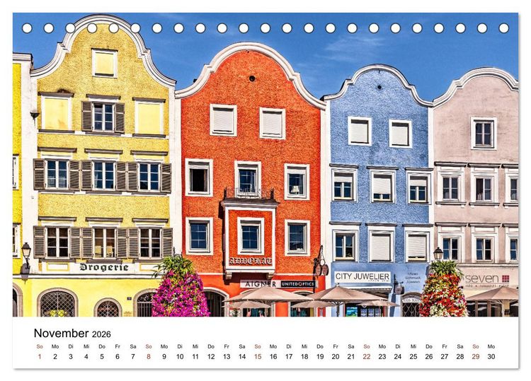 Produktbild: Sonniges Sch&auml;rding, Barockstadt am Inn (Tischkalender 2026 DIN A5 quer), CALVENDO Monatskalender