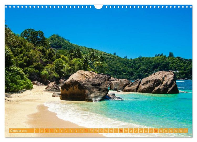 Produktbild: Seychellen - Die sch&ouml;nsten Str&auml;nde (Wandkalender 2026 DIN A3 quer), CALVENDO Monatskalender