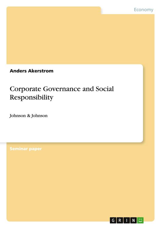 Produktbild: Corporate Governance and Social Responsibility