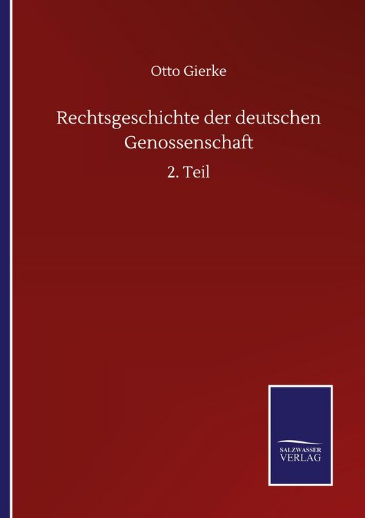 Produktbild: Rechtsgeschichte der deutschen Genossenschaft