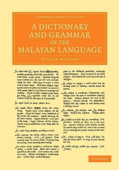 Produktbild: A Dictionary and Grammar of the Malayan Language