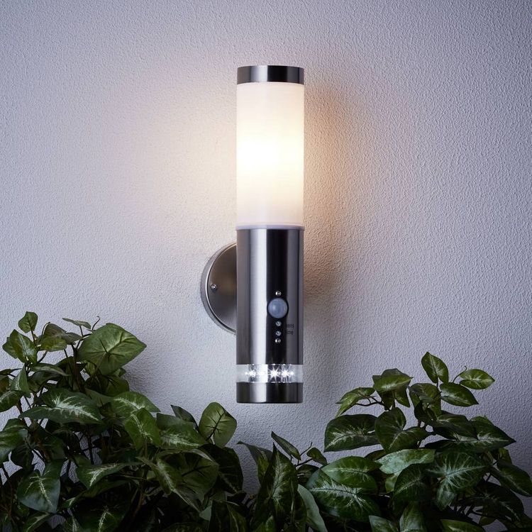 Produktbild: Brilliant Bole G96131/82 Au&szlig;enwandleuchte mit Bewegungsmelder Halogen E27 60W Edelstahl