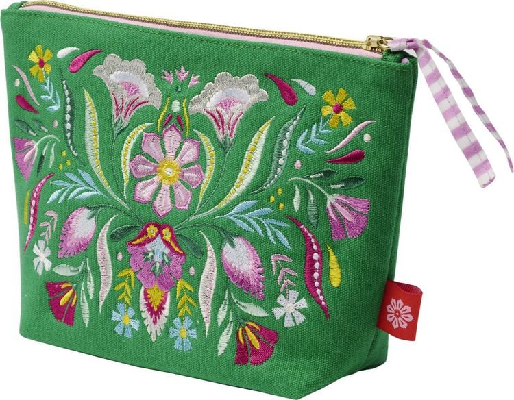 Produktbild: Fiesta del Sol Accessoirestasche bestickt, 18 x 24 cm, gr&uuml;n