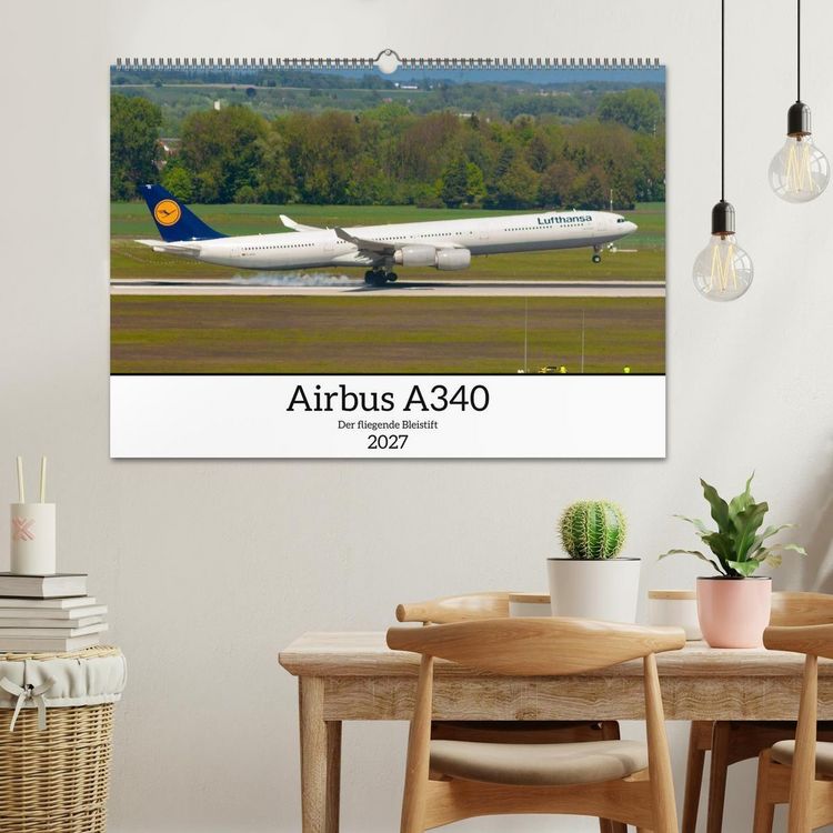 Produktbild: Airbus A340 Der fliegende Bleistift (Wandkalender 2027 DIN A2 quer), CALVENDO Monatskalender