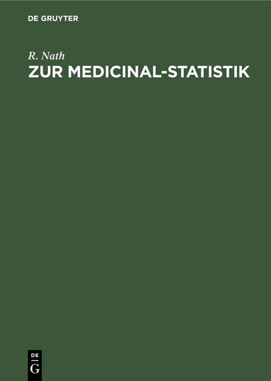 Produktbild: Zur Medicinal-Statistik