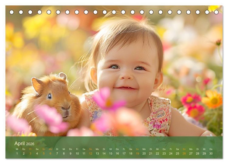 Produktbild: Zauberhafte Babys. S&uuml;&szlig;e Momente mit niedlichen Tieren (Tischkalender 2026 DIN A5 quer), CALVENDO Monatskalender