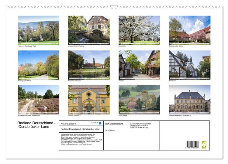 Produktbild: Radland Deutschland - Osnabr&uuml;cker Land (Wandkalender 2027 DIN A2 quer), CALVENDO Monatskalender