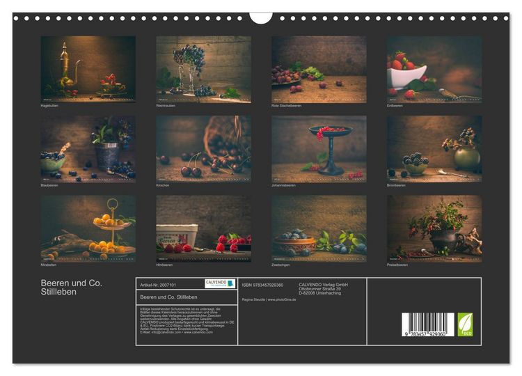 Produktbild: Beeren und Co. Stillleben (Wandkalender 2026 DIN A3 quer), CALVENDO Monatskalender