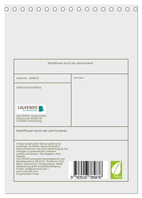 Produktbild: Marktfrauen durch die Jahrhunderte (Tischkalender 2027 DIN A5 hoch), CALVENDO Monatskalender