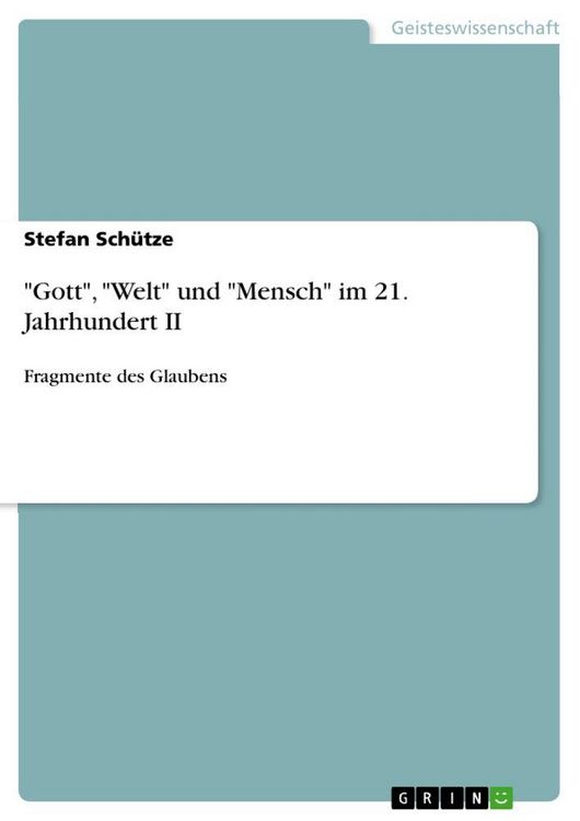 Produktbild: "Gott", "Welt" und "Mensch" im 21. Jahrhundert II