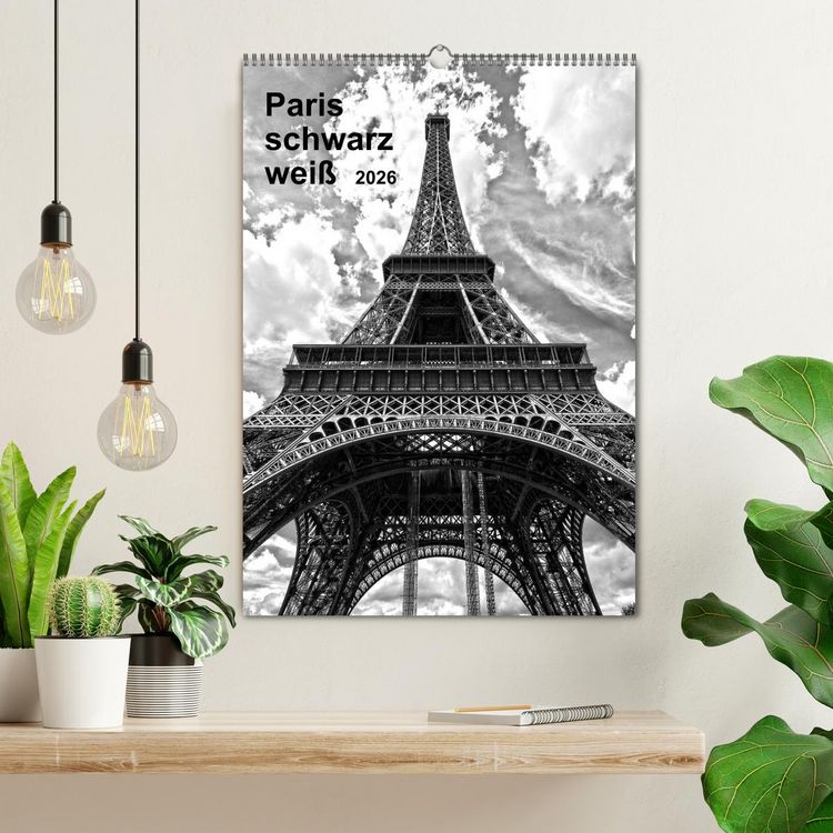 Produktbild: Paris schwarz wei&szlig; 2026 (Wandkalender 2026 DIN A2 hoch), CALVENDO Monatskalender