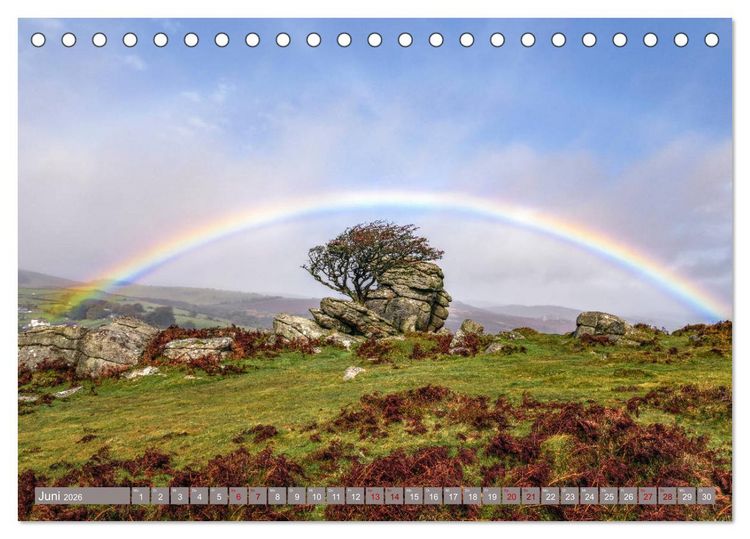 Produktbild: Dartmoor, herbe Sch&ouml;nheit im S&uuml;den Englands (Tischkalender 2026 DIN A5 quer), CALVENDO Monatskalender