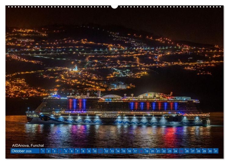 Produktbild: Kreuzfahrtschiffe unterwegs (Wandkalender 2026 DIN A2 quer), CALVENDO Monatskalender