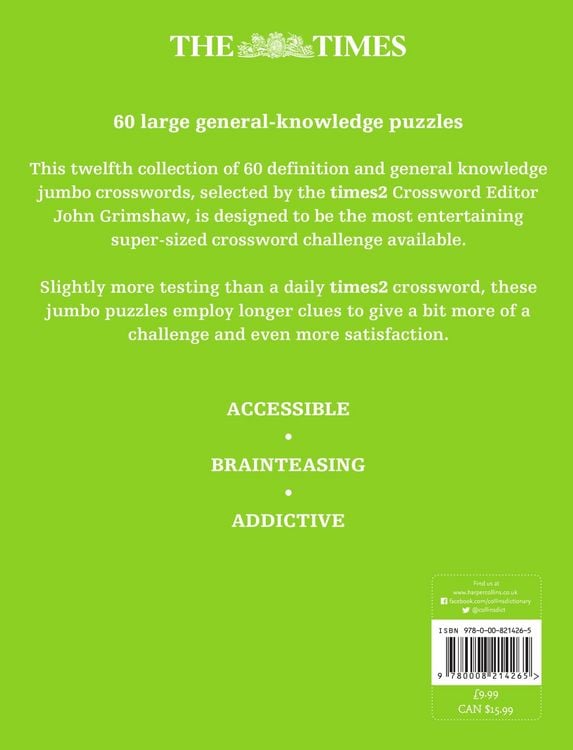Produktbild: Times Jumbo Crossword Bk 12 Pb