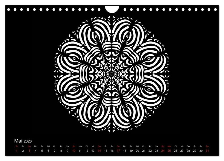 Produktbild: Entspannung und Ruhe durch Mandalas (Wandkalender 2026 DIN A4 quer), CALVENDO Monatskalender