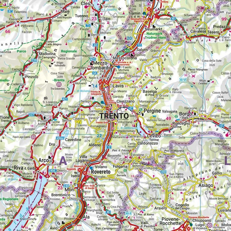 Produktbild: freytag & berndt Stra&szlig;enkarte Tirol - Dolomiten - Gardasee - Panorama 1:450.000