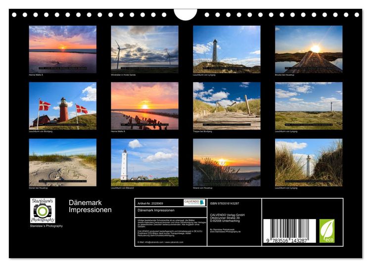 Produktbild: D&auml;nemark Impressionen (Wandkalender 2026 DIN A4 quer), CALVENDO Monatskalender