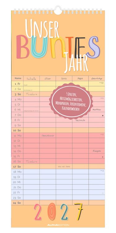 Produktbild: Familienplaner Unser buntes Jahr 2027