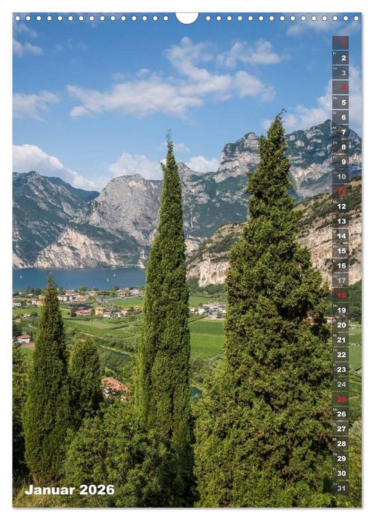 Produktbild: IDYLLISCHER GARDASEE Riva del Garda und Torbole (Wandkalender 2026 DIN A3 hoch), CALVENDO Monatskalender