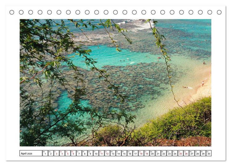 Produktbild: Hawaii - Sehnsuchtsinseln Oahu und Maui (Tischkalender 2026 DIN A5 quer), CALVENDO Monatskalender