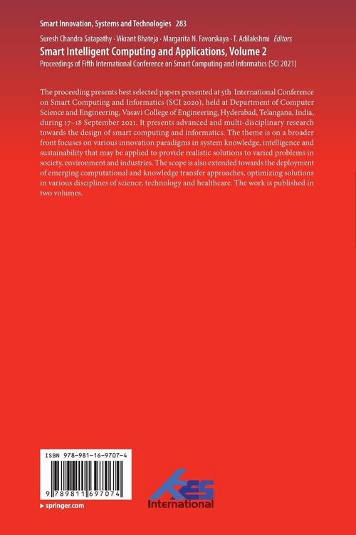 Produktbild: Smart Intelligent Computing and Applications, Volume 2