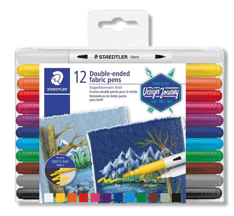 Produktbild: STAEDTLER Schreib- und Zeichbedarf 3190 Doppelfasermaler Textil, 12er Set