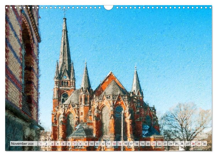 Produktbild: Gera gesehen mit Pinsel und &Ouml;l (Wandkalender 2026 DIN A3 quer), CALVENDO Monatskalender