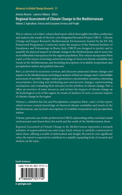 Produktbild: Regional Assessment of Climate Change in the Mediterranean