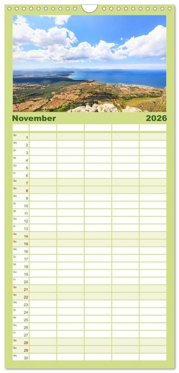 Produktbild: Familienplaner 2026 - Mallorca - einzigartige Luftbildaufnahmen mit 5 Spalten (Wandkalender, 21 x 45 cm) CALVENDO