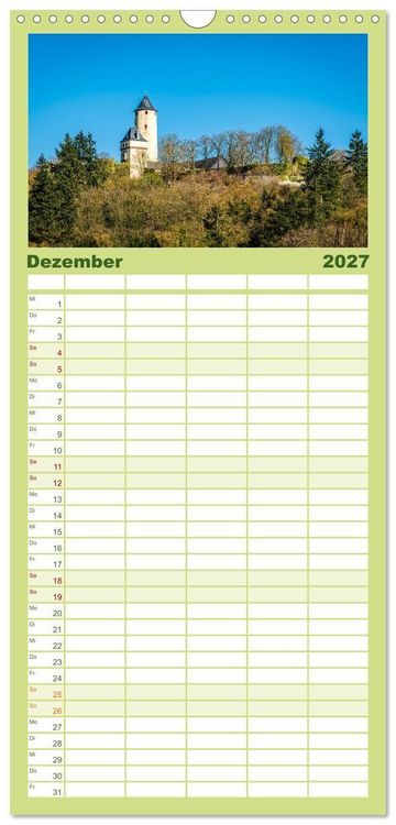 Produktbild: Familienplaner 2027 - Burgen des Hunsr&uuml;cks mit 5 Spalten (Wandkalender, 21 x 45 cm) CALVENDO