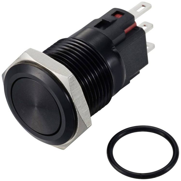Produktbild: TRU COMPONENTS TC-12647500 Druckschalter 250 V/AC 3 A 1 x Aus/Ein IP65 rastend Aluminium, eloxiert 1 St.