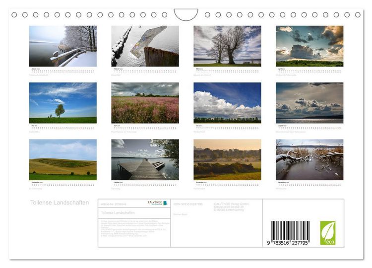 Produktbild: Tollense Landschaften (Wandkalender 2026 DIN A4 quer), CALVENDO Monatskalender