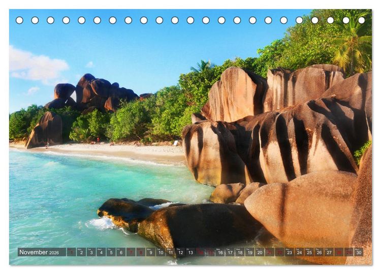Produktbild: Seychelles, Holidays on Exotic Islands (Desk Calendar 2026 DIN A5 landscape), CALVENDO 12 Month DeskCalendar