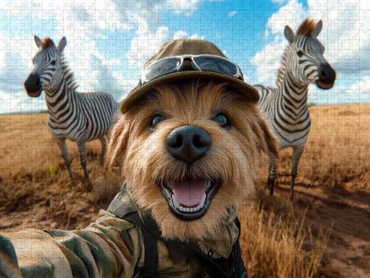Produktbild: CALVENDO Puzzle Selfie im Safari-Style | 1000 Teile Lege-Gr&ouml;&szlig;e 64x48cm Foto-Puzzle f&uuml;r gl&uuml;ckliche Stunden