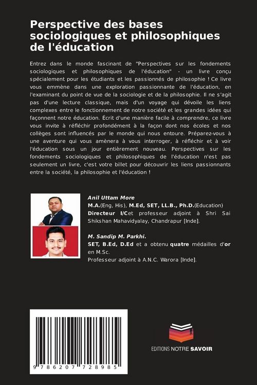 Produktbild: Perspective des bases sociologiques et philosophiques de l'&eacute;ducation