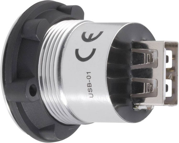 Produktbild: TRU COMPONENTS USB-03 USB-Einbaubuchse 2.0 Buchse, Einbau USB-Buchse Typ B auf USB-Buchse Typ A Inhalt: 1 St.